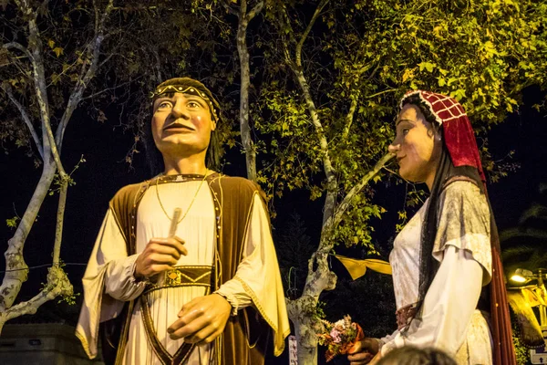 Populaire Feestdag Nachts Castelldefels Catalonië Spanje — Stockfoto