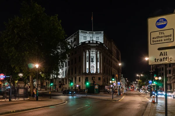 Londoner Straße Bei Nacht England Großbritannien — Stockfoto