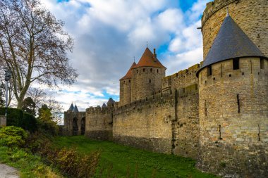 Fransa Ortaçağ Carcassonne Şehir müstahkem.