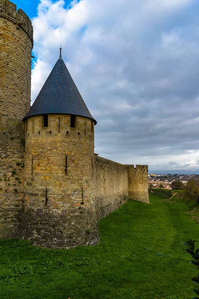 Befästa Medeltida Staden Carcassonne Frankrike — Stockfoto