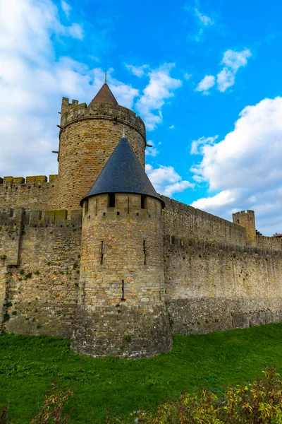 Befästa Medeltida Staden Carcassonne Frankrike — Stockfoto