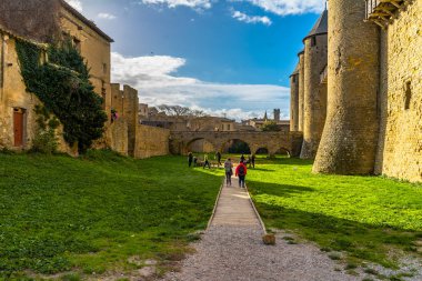 Fransa Ortaçağ Carcassonne Şehir müstahkem.