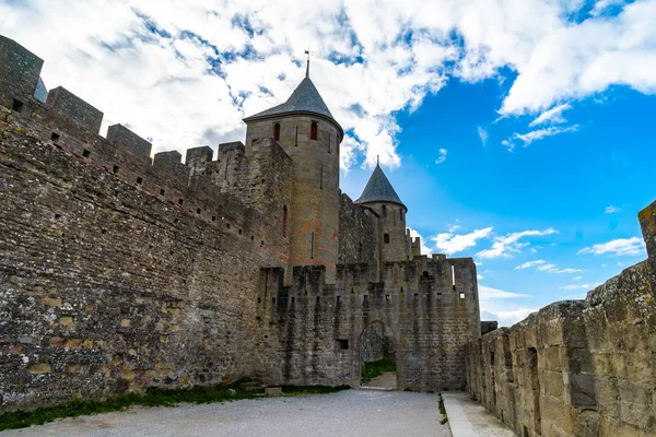 Befästa Medeltida Staden Carcassonne Frankrike — Stockfoto