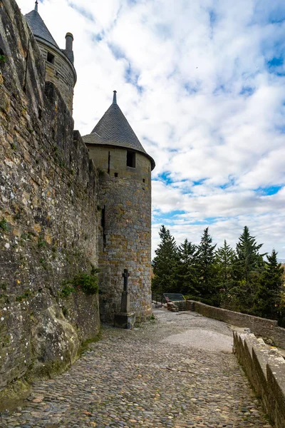 Befästa Medeltida Staden Carcassonne Frankrike — Stockfoto