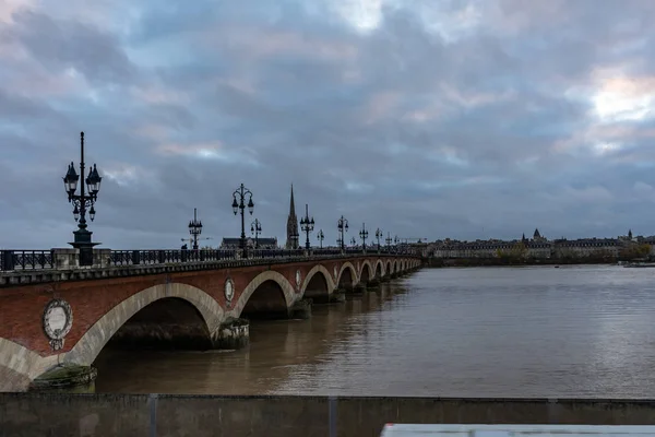 Pont Pierre Bordeaux Ban Franciaország — Stock Fotó