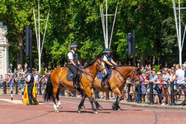 Londra, İngiltere 'deki Buckingham Sarayı muhafızları.