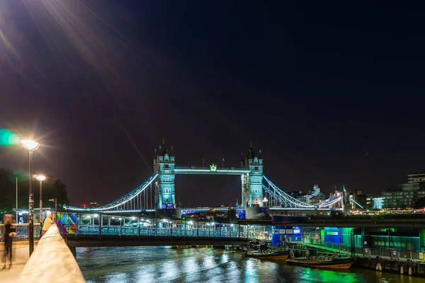 Tower Bridge Noche Londres Inglaterra Reino Unido —  Fotos de Stock