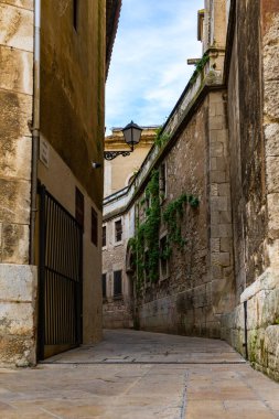 Sokak içinde tarihi merkezi, Vilafranca del Penedes, Catalonia, İspanya