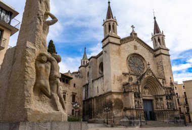 Basilica Santa Maria church in Vilafranca del Penedes, Catalonia, Spain clipart
