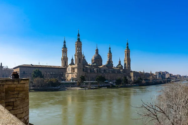 Basilica de Nuestra Senora del Pilar Cathedral i Zaragoza, Spanien . - Stock-foto