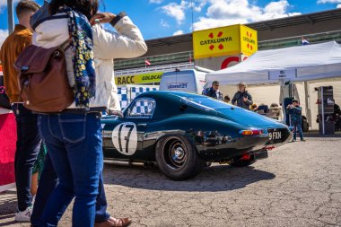 Jaguar Type E 3.8 Hafif 1963 montjuic ruhu Barcelona devre araba gösterisi