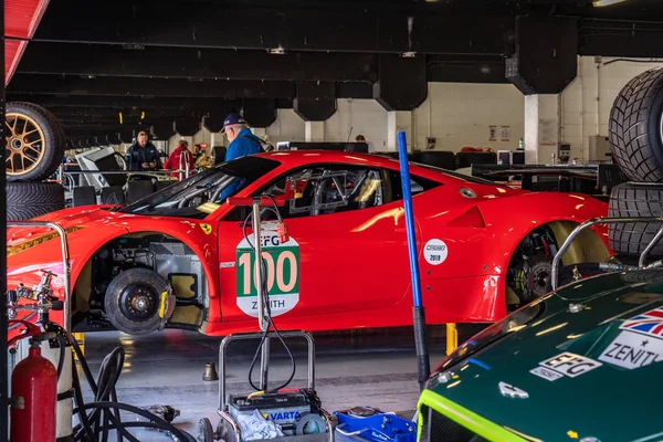 Ferrari 458 GTE v montjuické lihovině barcelonský automobilový show — Stock fotografie