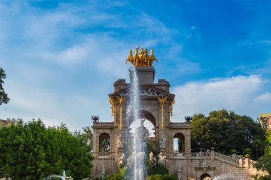 Barselona'daki Fountain Ciutadella parkı, Katalonya, İspanya