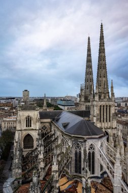 Fransa Bordeaux 'daki Katedral Saint Andre ve Pey Berland Kulesi
