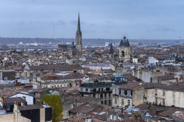 Fransa Bordeaux 'daki Katedral Saint Andre ve Pey Berland Kulesi