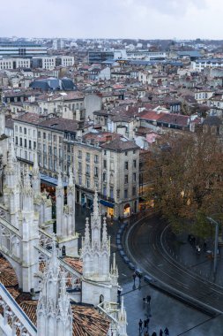 Fransa Bordeaux 'daki Katedral Saint Andre ve Pey Berland Kulesi