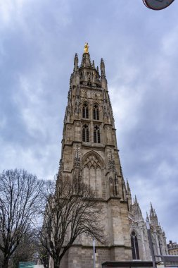 Fransa Bordeaux 'daki Katedral Saint Andre ve Pey Berland Kulesi