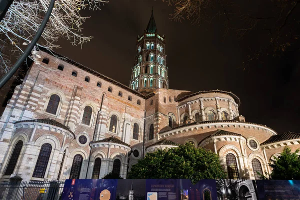 stock image Basilique Saint-Sernin de Toulouse in France.