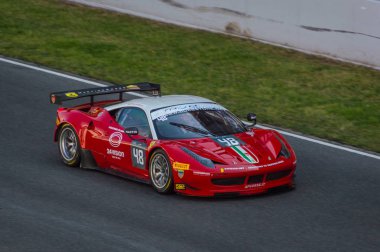 Ferrari 458 Italia Gte devre de Barcelona, Catalonia, İspanya.