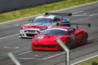 Ferrari 458 Italia in Circuit de Barcelona, Katalonya, İspanya.