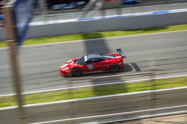 Ferrari 458 Italia in Circuit de Barcelona, Catalonia, Spain. — стокове фото