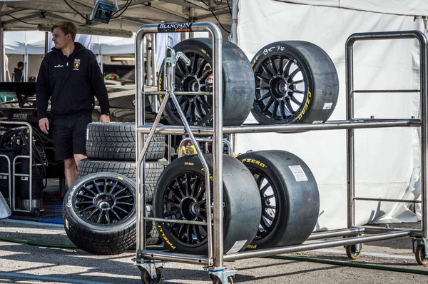 Pirelli tyres in Circuit de Barcelona, Catalonia, Spain. — Stock Photo, Image