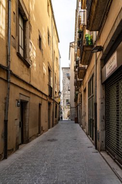 Katalonya, İspanya 'daki Girona şehrinin manzarası.