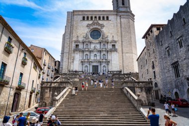 Katalonya, İspanya 'daki Girona Katedrali.