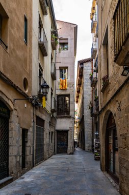 Katalonya, İspanya 'daki Girona şehrinin manzarası.