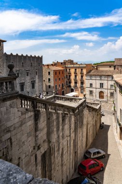 Katalonya, İspanya 'daki Girona şehrinin manzarası.