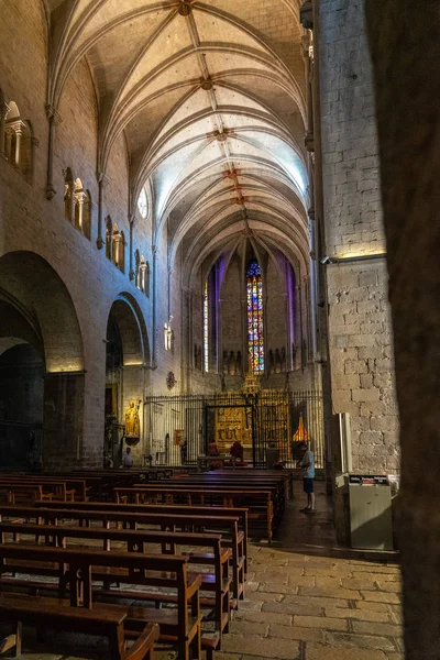 Girona katedrális Katalóniában, Spanyolország. — Stock Fotó