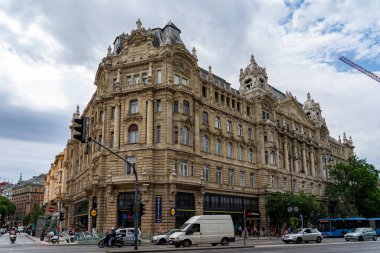 Budapeşte, Macaristan 'da eski Pest caddesi inşaatı