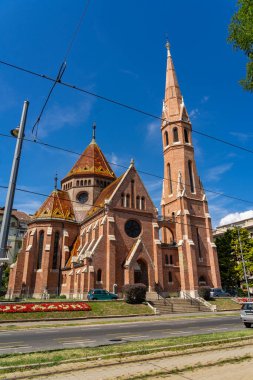 Macaristan Budapeşte 'deki Szilagyi Dezso Meydanı Reform Kilisesi