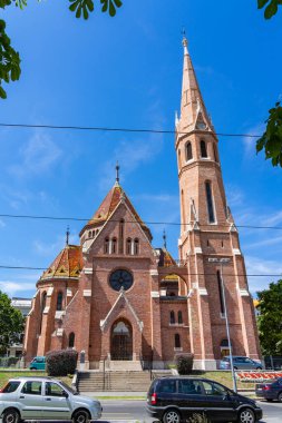 Macaristan Budapeşte 'deki Szilagyi Dezso Meydanı Reform Kilisesi