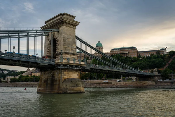 Szechenyi Hängbron Budapest Ungern — Stockfoto