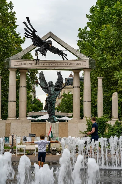 Mémorial Aux Victimes Occupation Allemande Budapest Hongrie — Photo