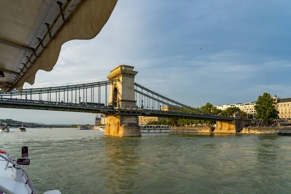 Puente Cadena Szechenyi Budapest Hungría — Foto de Stock