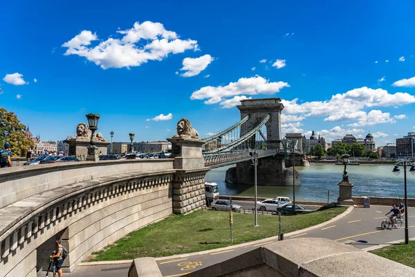 Szechenyi Hängbron Budapest Ungern — Stockfoto