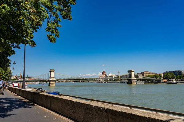 Szechenyi Chain Bridge Budapeşte Macaristan — Stok fotoğraf