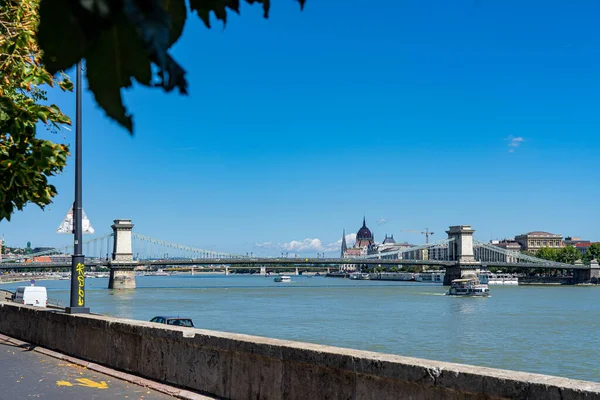 Szechenyi Hängbron Budapest Ungern — Stockfoto