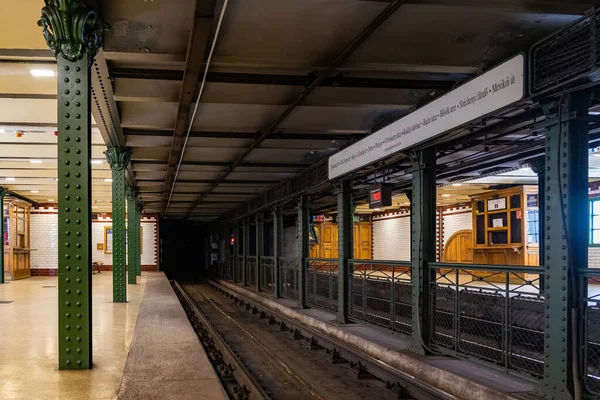 Metro station underground in Budapest, Hungary