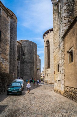 Katalonya, İspanya 'daki Girona şehrinin manzarası