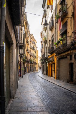 Katalonya, İspanya 'daki Girona şehrinin manzarası