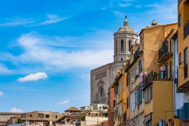 Katalonya, İspanya 'daki Girona şehrinin manzarası