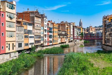 Katalonya, İspanya 'daki Girona şehrinin manzarası
