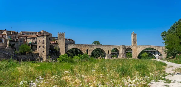 Μεσαιωνικό Χωριό Τοπίου Besalu Καταλονία Ισπανία — Φωτογραφία Αρχείου