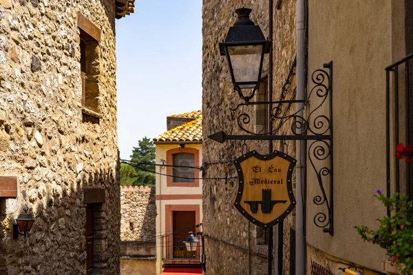 Peyzaj Ortaçağ Köyü Besalu Katalonya Ispanya — Stok fotoğraf