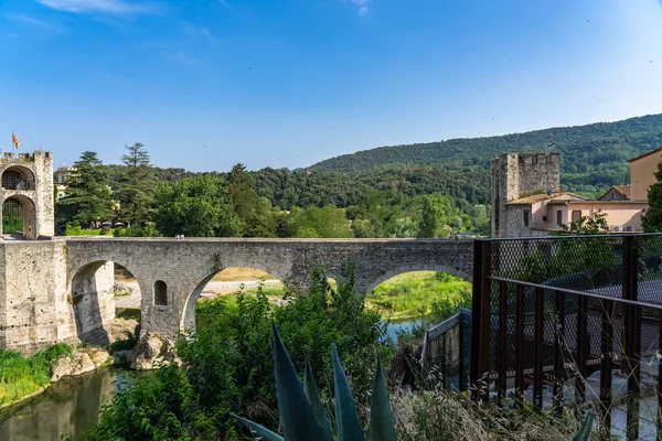 Landschaft Mittelalterliches Dorf Besalu Katalonien Spanien — Stockfoto