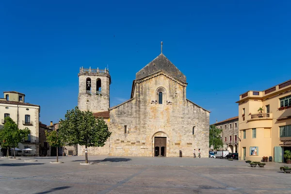 Paisaje Pueblo Medieval Besalu Cataluña España — Foto de Stock