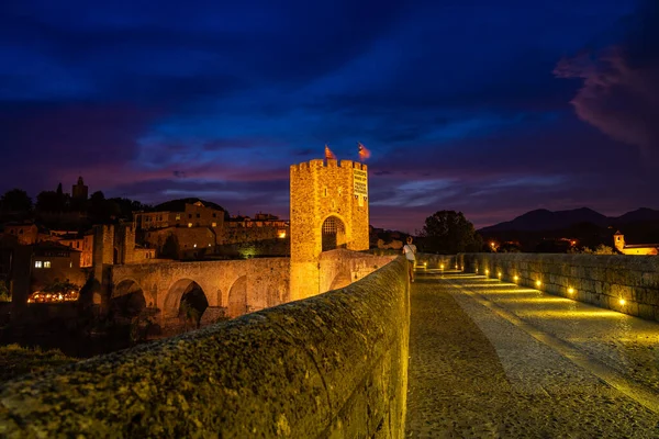 Landskap Medeltida Besalu Katalonien Spanien — Stockfoto